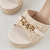 Women's Wedge Sandals Platform Espadrille Heel Chain Slip On Casual Summer Slides