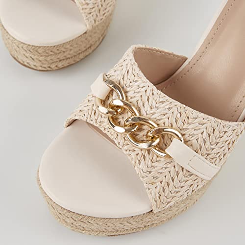 Women's Wedge Sandals Platform Espadrille Heel Chain Slip On Casual Summer Slides