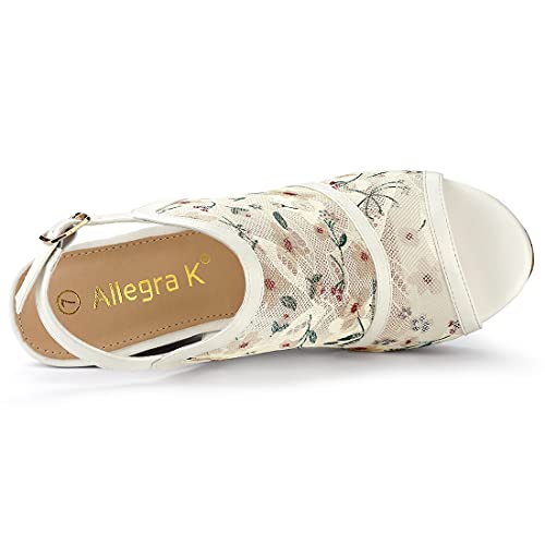 Women's Open Toe Platform Heel Lace Wedges Sandals