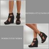 Wedge Sandals for Women Open Toe Cutout Platform Bohemian Sandals High Heel Buckle Ankle Strap Comfy Summer Sandals