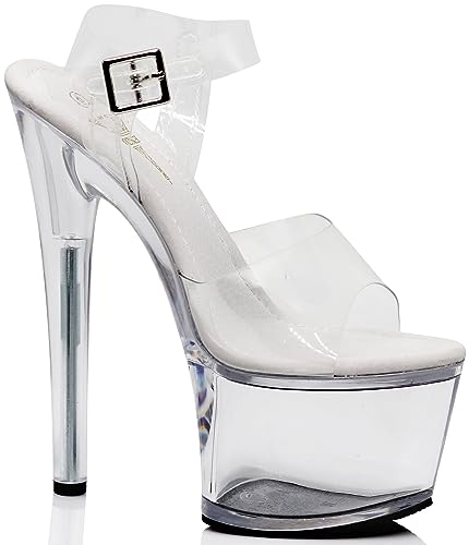 Women Clear High Heel Platform Wedge Pump Sandals