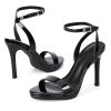 Women's High Heels Strappy Sandals with Round Open Toe Sexy Comfortable Ankle Strap Stiletto Wedding Prom Party Homecoming Dance