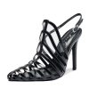 Women's Pointed Toe Stiletto 4.3IN High Heel Sandals Hollow Ankle Strap Dress Nightclub Party Fashion Shoes