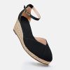 Womens Espadrilles Sandals Closed Toe Platform Ankle Strap Casual Summer Wedges