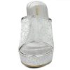 Women's Glitter Platform Heels Slide Wedge Sandals
