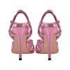 Women's Peep Toe Sandals Open-back Ankle Strap High Heels Cute Knotted Stiletto Summer Shoes