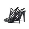 Women's Pointed Toe Stiletto 4.3IN High Heel Sandals Hollow Ankle Strap Dress Nightclub Party Fashion Shoes