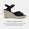 Women's 880 Wedge Sandals Peep Toe, 3.3" Inch High Heel Platform Espadrilles Sandals with Ankle Buckle