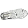 Women's Glitter Platform Heels Slide Wedge Sandals