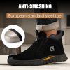 Welding Work Boots for Men Slip on Steel Toe Shoes for Men Indestructible Steel Toe Boots Welder Men's Working Shoes Fireproof