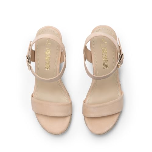 Women's Platform Wedges Sandals, Comfortable Open Toe Espadrilles Sandals Dressy Buckle Ankle Strap Summer Shoes