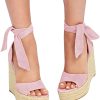 Womens Lace up Espadrilles Platform Wedges Sandals Heels Tie Ankle Strap Summer Dress Shoes
