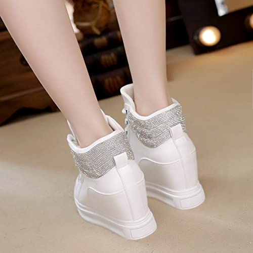 Womens Fashion Platform Shoes Hidden Wedge Heel High Top Sneakers for Women Platform Boots Working Shoes Women