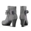 Women's Booties with Heel, Chunky Stacked Heel Zipper Ankle Boots for Ladies
