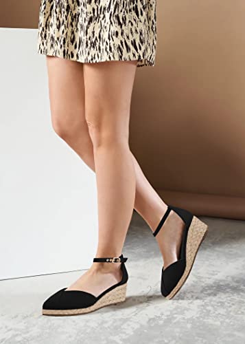 Womens Espadrilles Sandals Closed Toe Platform Ankle Strap Casual Summer Wedges