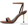 Heels for Women Strappy Lace Up Ankle Strap Heels Pointed Open Toe Stiletto High Heeled Sandals for Prom, Party, Daily