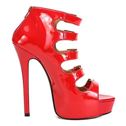 Unisex Men's Women's Sandals Platform Parallel Straps Stiletto High Heels Zip Boots
