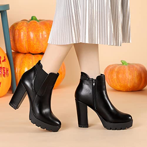 Women's Chunky High Heel Platform Ankle Boots