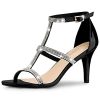 Women's Rhinestone Ankle Strap Stiletto High Heel Sandals