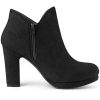 Women's Round Toe Chunky Heeled Ankle Heel Boots
