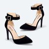 Women's IN4 Pedazo High Block Heels Pumps Pointed Closed Toe Ankle Strap Dress Wedding Shoes