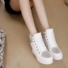 Womens Fashion Platform Shoes Hidden Wedge Heel High Top Sneakers for Women Platform Boots Working Shoes Women