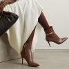 Ankle Boots for Women Pointed Toe Stiletto High Heel Sexy Ankle Booties with Chain Side Zipper for Party Date Dress