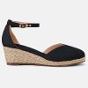 Womens Espadrilles Sandals Closed Toe Platform Ankle Strap Casual Summer Wedges