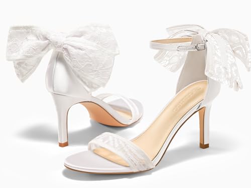 Womens High Heels Sandals Lace Bow Tie Back Open Toe Ankle Strap Sexy Stiletto Wedding Party Dress Shoes