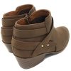 SWEETEN Women's Fashion Closed Toe Multi Strap Ankle Bootie Block Heel (Wide Fit Available)