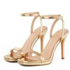 Women’s Stilettos Heeled Sandals Open Square Toe Heels,4.3 Inch Open Toe Strappy Sexy High Heels Ankle Strap Buckle Heels for