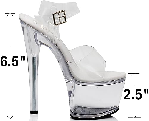 Women Clear High Heel Platform Wedge Pump Sandals