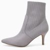 Women's Pointed Toe Ankle Boots Stiletto Kitten Heel Knit Faux Suede Winter Sock Booties