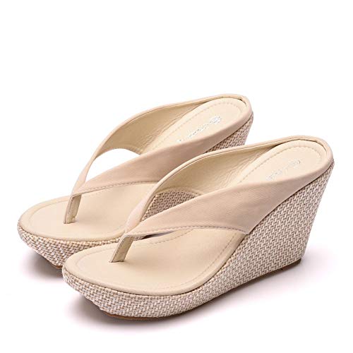 Women Beach Sandals Platform Wedges Sandals High Heels Wedges Slippers Flip Flops White Flip Flops Plus Size