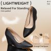 IN3 Wedges for Women Closed Toe Pumps Low Heel Pointed Toe Work Wedding Bridal Office Formal Business Dress Casual Dressy