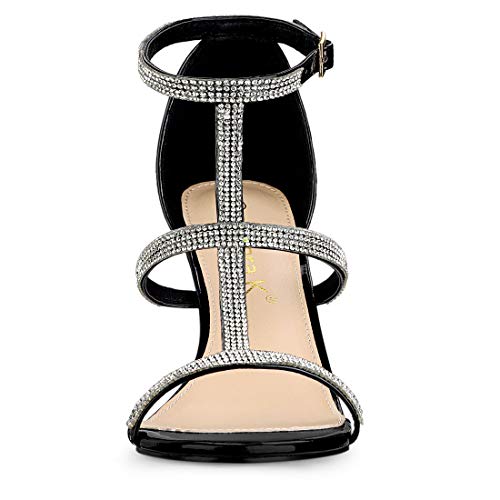 Women's Rhinestone Ankle Strap Stiletto High Heel Sandals