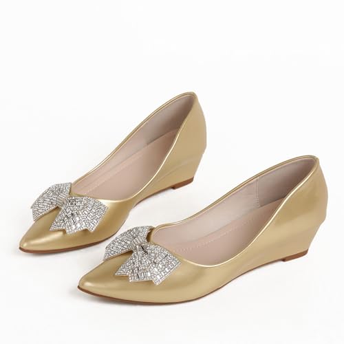 Women's Wedges Heels for Women Pumps Comfortable Closed Toe Dressy Shoes Women Pumps Wedge Shoes for Wedding Work Office Party 2
