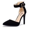 Women's IN4 Pedazo High Block Heels Pumps Pointed Closed Toe Ankle Strap Dress Wedding Shoes
