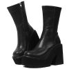 Womens Wedge Heel Ankle Boots Platform Zipper Punk Motorcycle Booties Chunky Block High Heel Round Toe Fashion Work Combat Boots