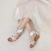 Wedge Sandals for Women Bohemia Flower Open Toe Gladiator Platform Roman High Heel Casual Summer Dressy Beach Womens Sandals
