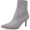 Women's Pointed Toe Ankle Boots Stiletto Kitten Heel Knit Faux Suede Winter Sock Booties