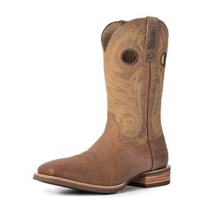 Cowboy Boots For Men Western Retro Embroidered Square Toe Boots Hand Painted Classic Resistant Leather Boot