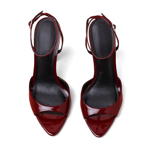 Womens Heeled Sandals Ankle Strap Pointed Toe Sandals Summer Dress Party Shoes