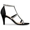 Women's Rhinestone Ankle Strap Stiletto High Heel Sandals