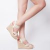 Women's Open Toe Espadrilles Wedge Sandal Slip On Elastic Ankle Strap Platform Sandals Dressy Comfortable Wedges Shoe