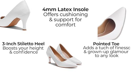 Women’s Classic Black Heels – Pointed Toe High Heel Pump – Elegant Stiletto Heels for Office, Party, or Evening Wear