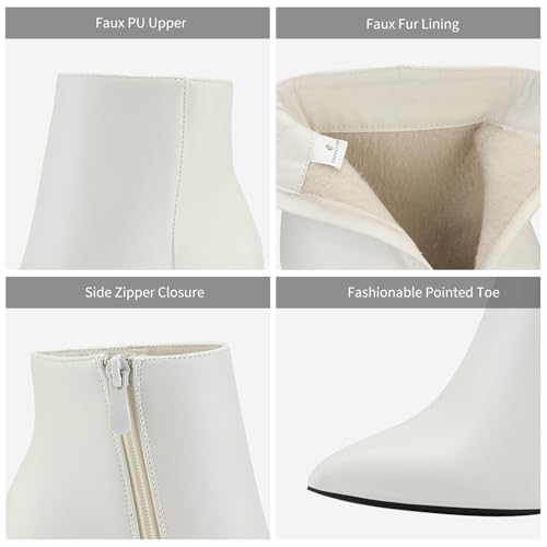 Women's Chunky Heel Ankle Booties Pointed Toe Short Boots