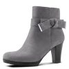 Women's Booties with Heel, Chunky Stacked Heel Zipper Ankle Boots for Ladies