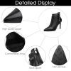 Women's Leather Fall Winter Fashion Stiletto High Heel Ankle Boots Sexy Pointed Toe Comfortable Back Zipper High Heel Dress