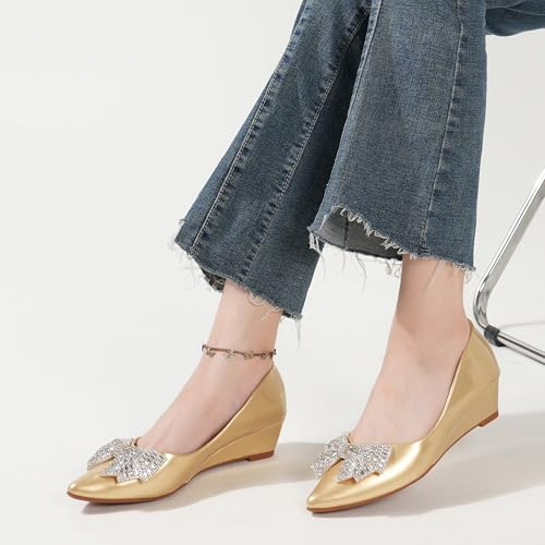 Women's Wedges Heels for Women Pumps Comfortable Closed Toe Dressy Shoes Women Pumps Wedge Shoes for Wedding Work Office Party 2